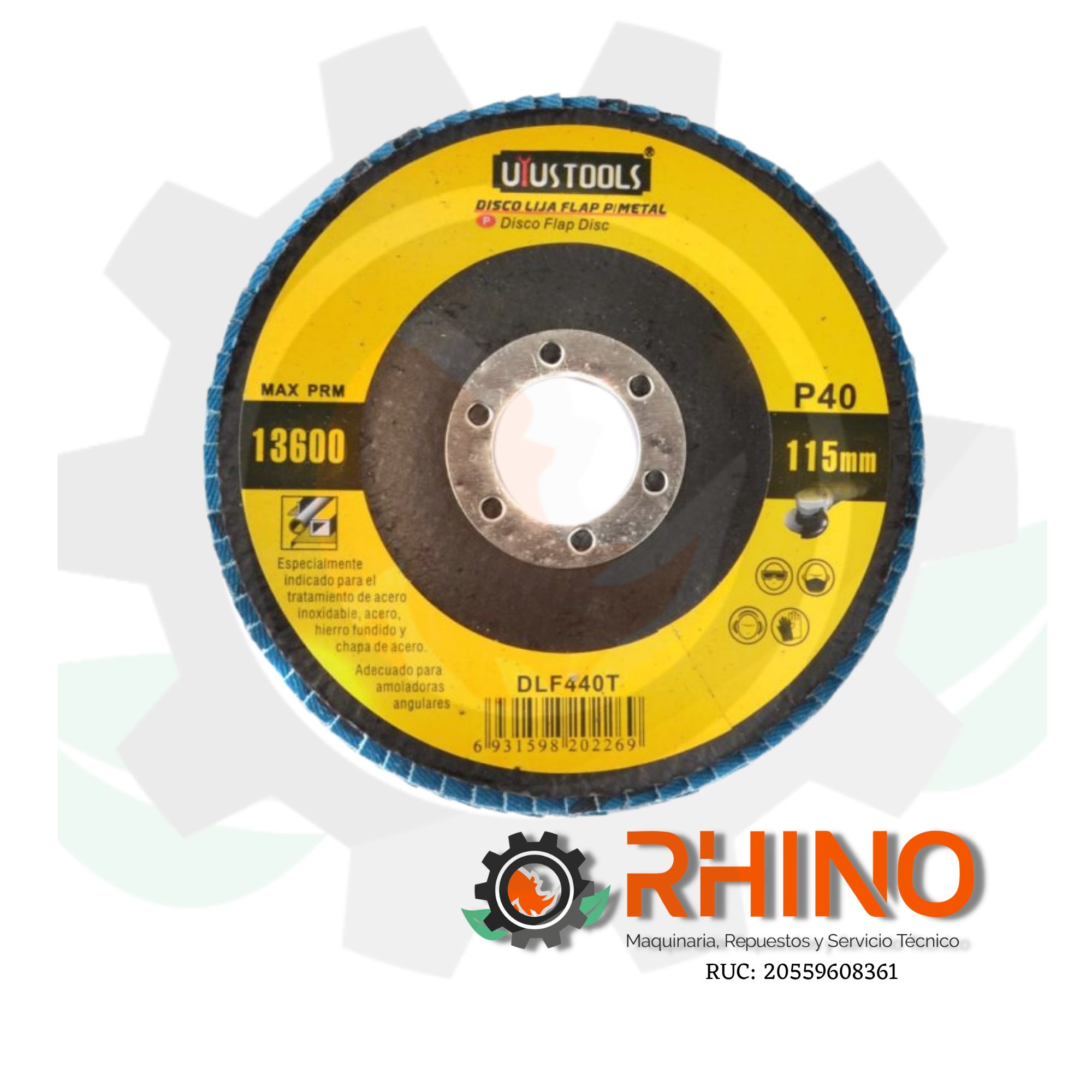 DISCO LIJA FLAP P/METAL 115MM 40 UYUSTOOLS DLF440T