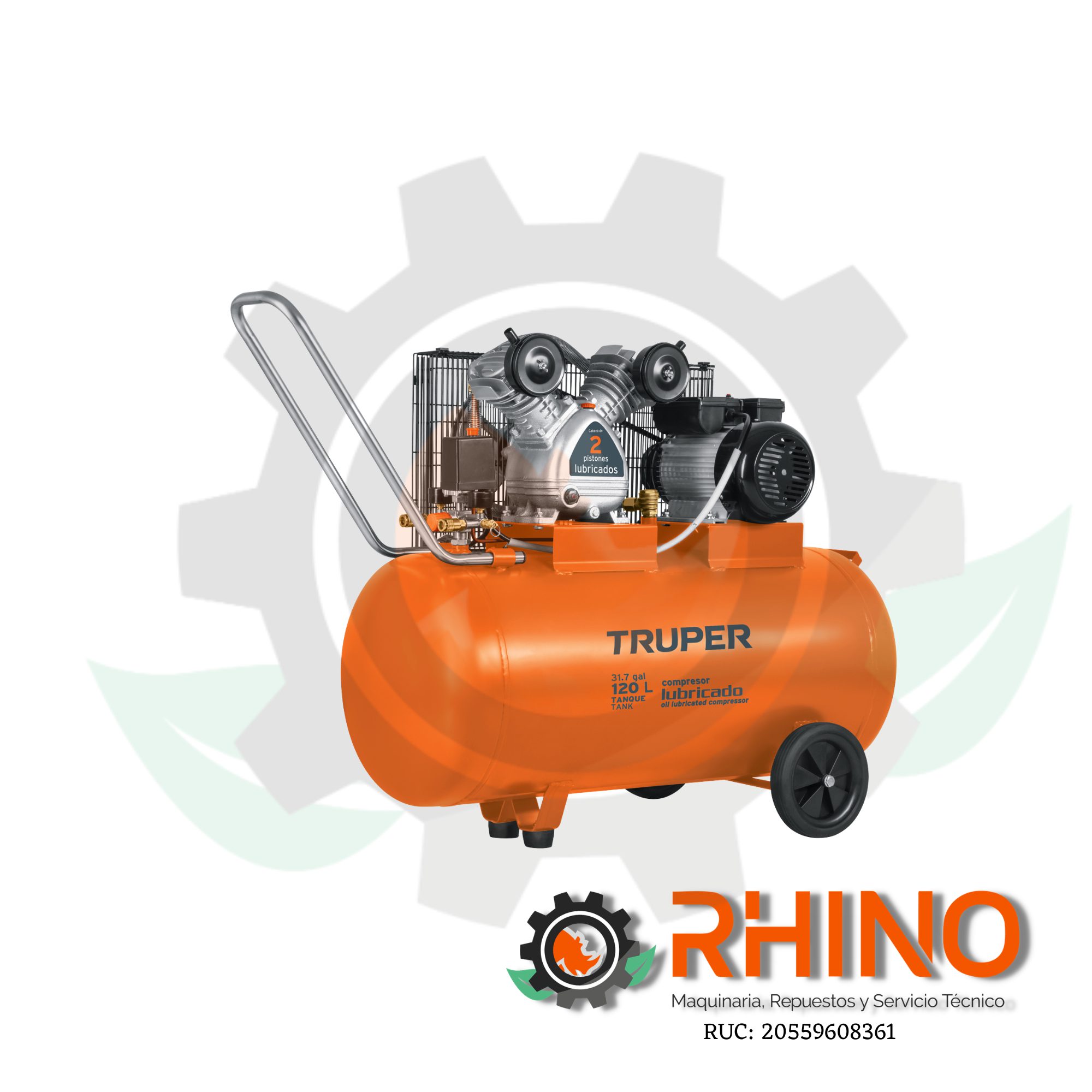 COMPRESORA LUBRICADA DE 120L BANDA DE HORIZONTAL TRUPER COMP-120LHC 102131