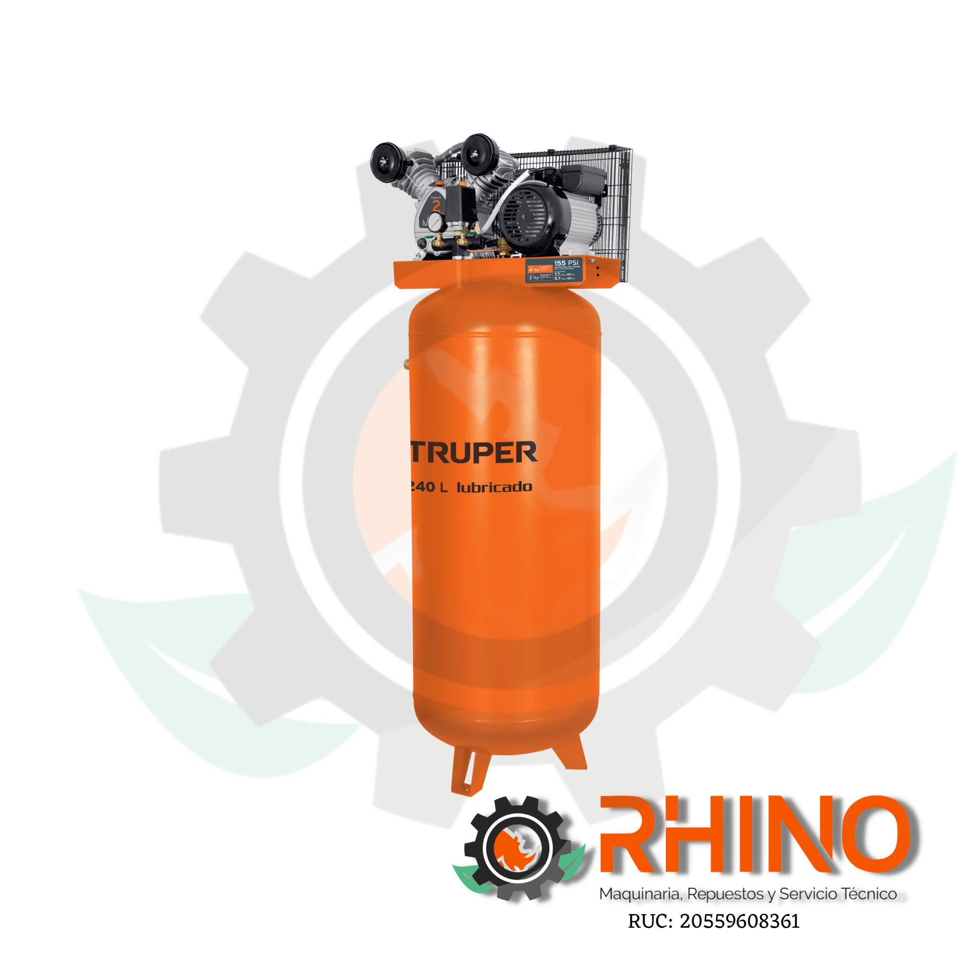 COMPRESORA LUBRICADA DE 240L BANDA VERTICAL 220V TRUPER COMP-240LVC 102130
