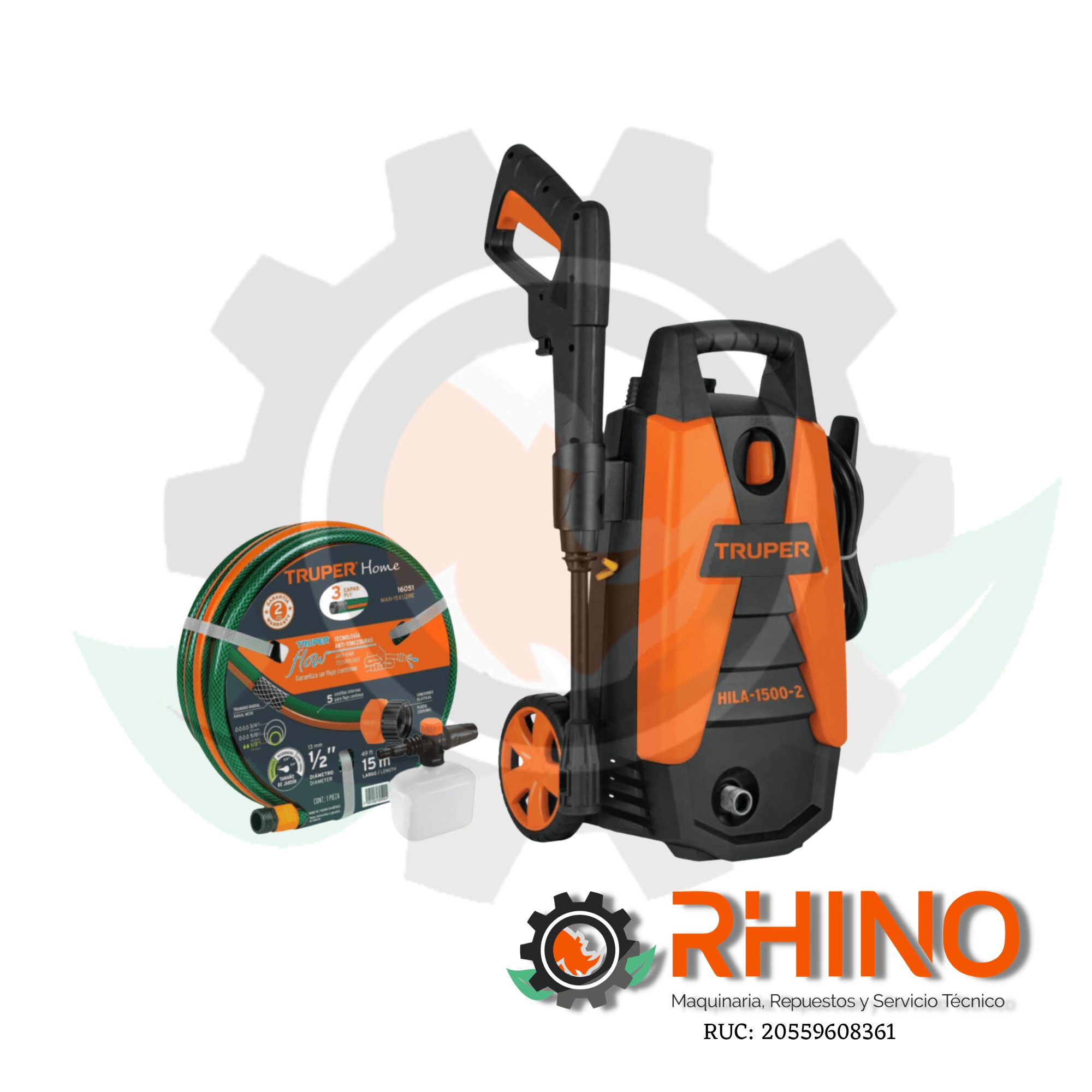 HIDROLAVADORA ELECTRICA ALTA PRESIÓN 1800PSI 1500W TRUPER HILA-1800-2 103339