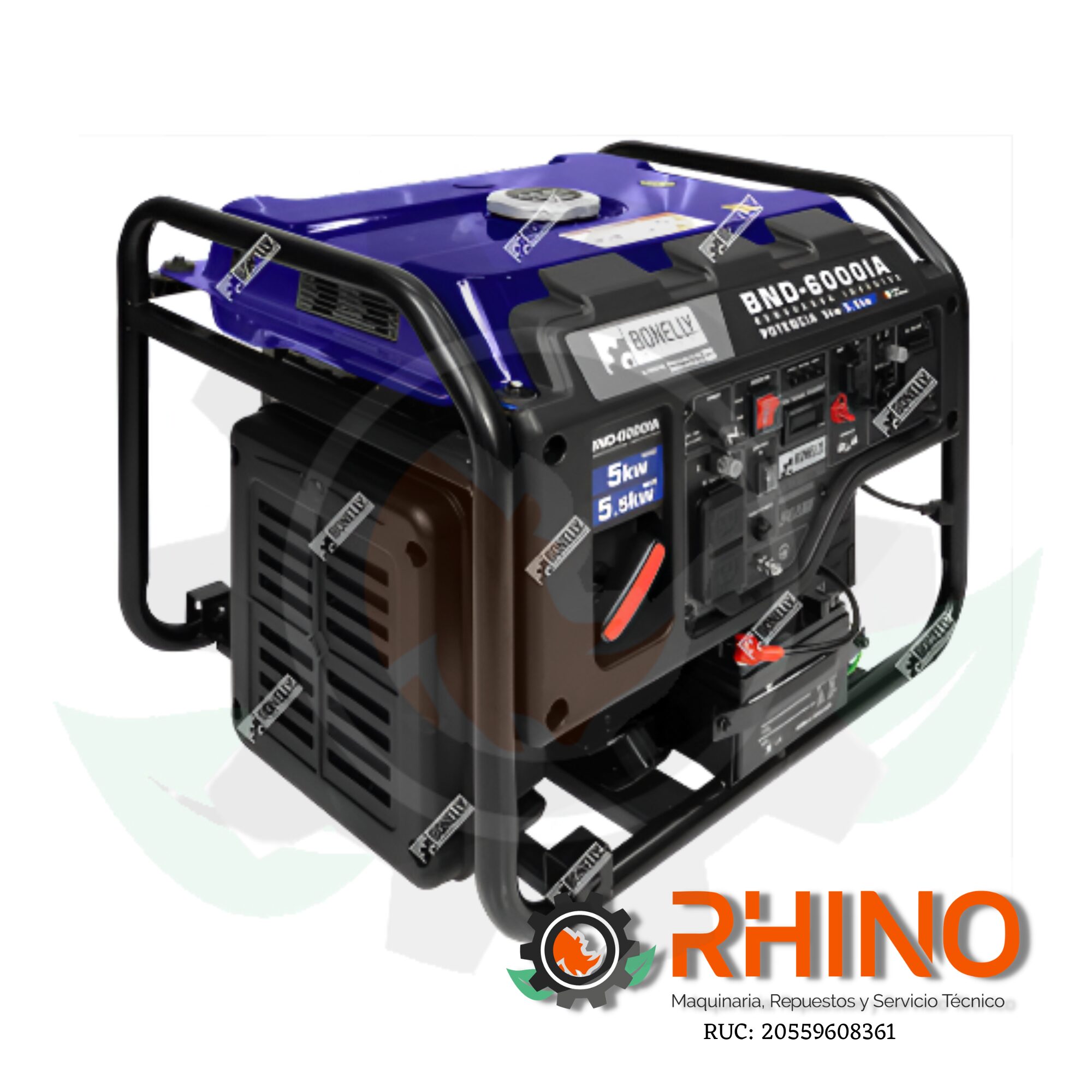 GENERADOR GASOLINERO INVERTER ABIERTO 5.5KW BONELLY BND-6000IA