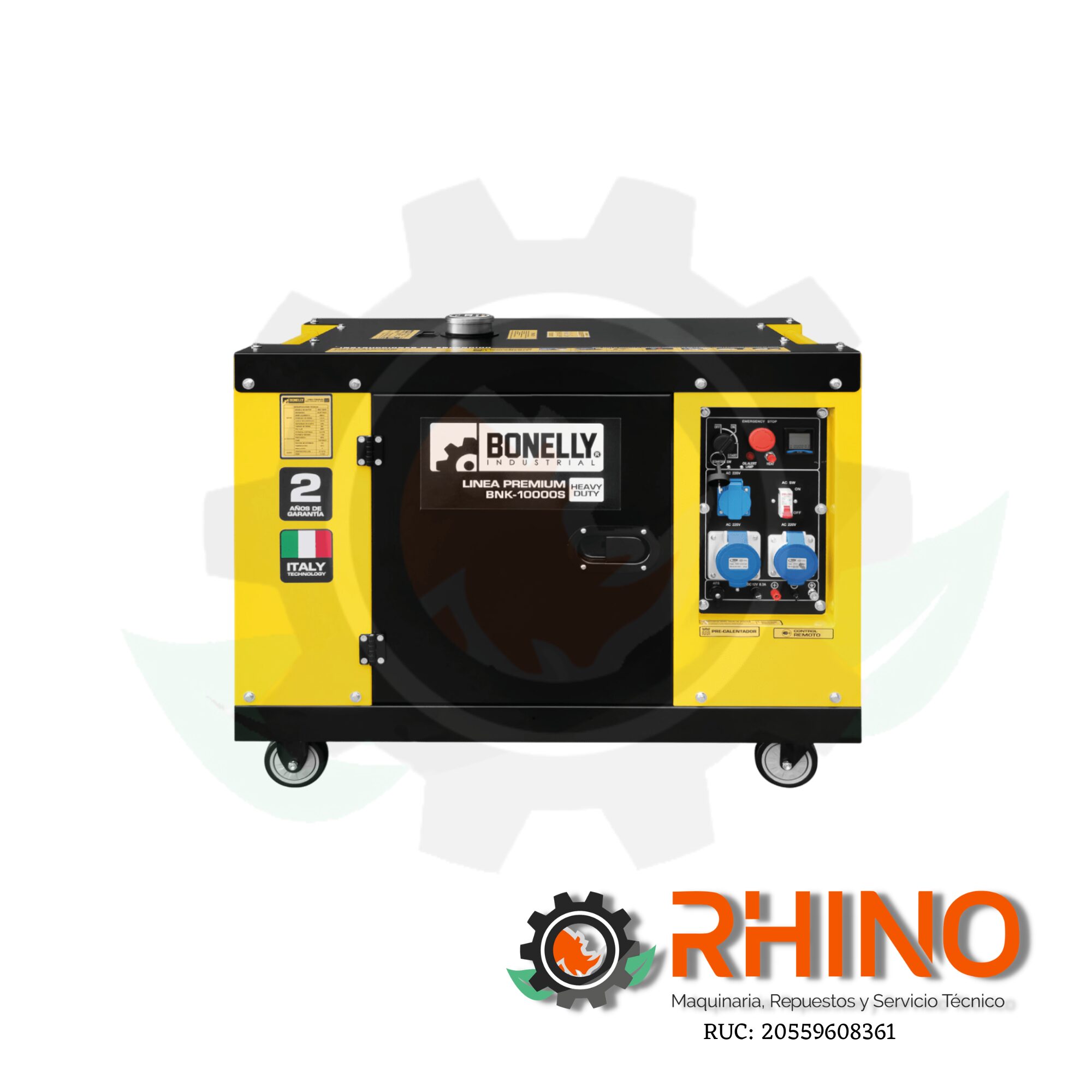 GENERADOR DIESEL SILENCIOSO MONOFÁSICO 220V 7KW BONELLY BNK- 10000S