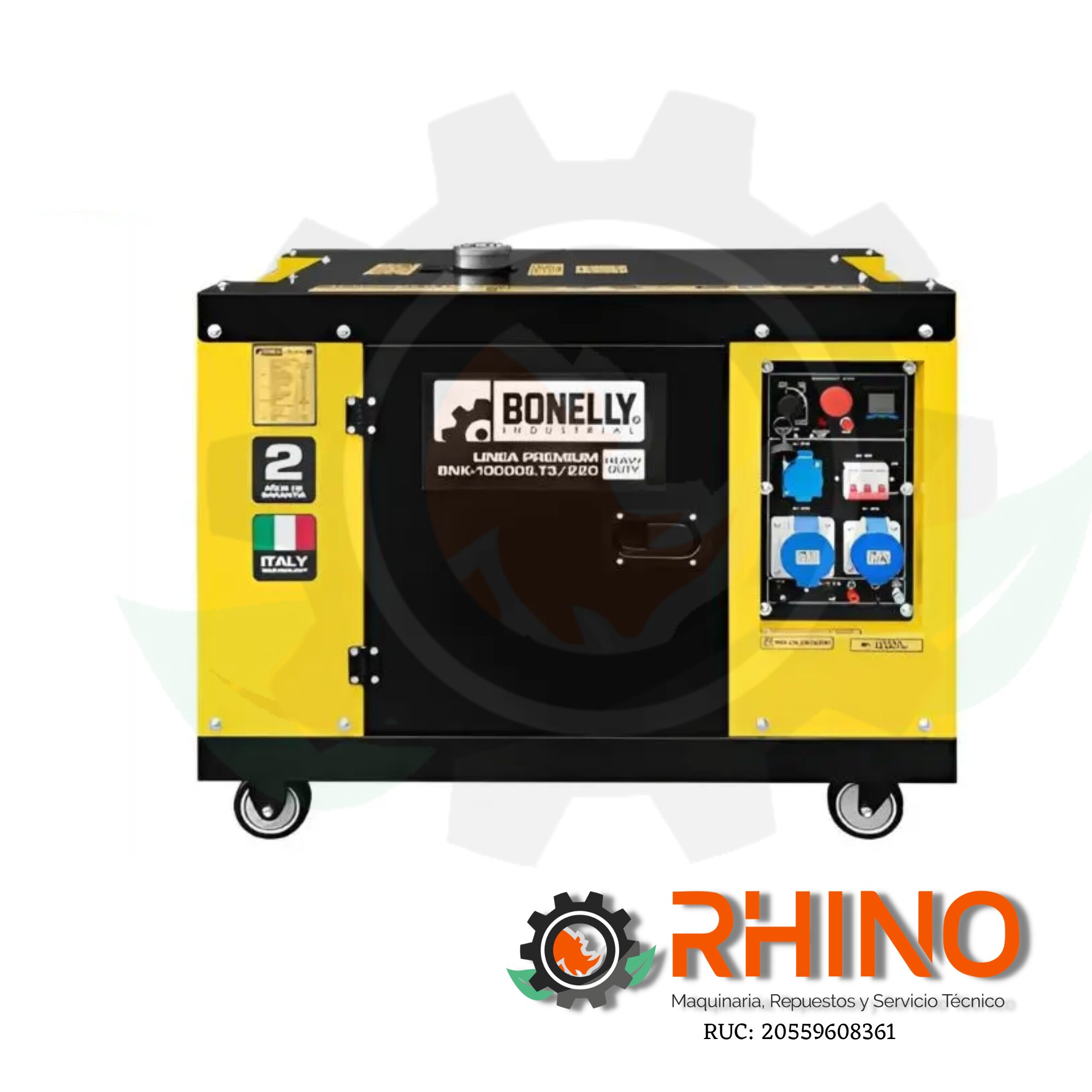 GENERADOR DIESEL SILENCIOSO TRIFÁSICO 220V 7KW BONELLY 10000S.T3/220
