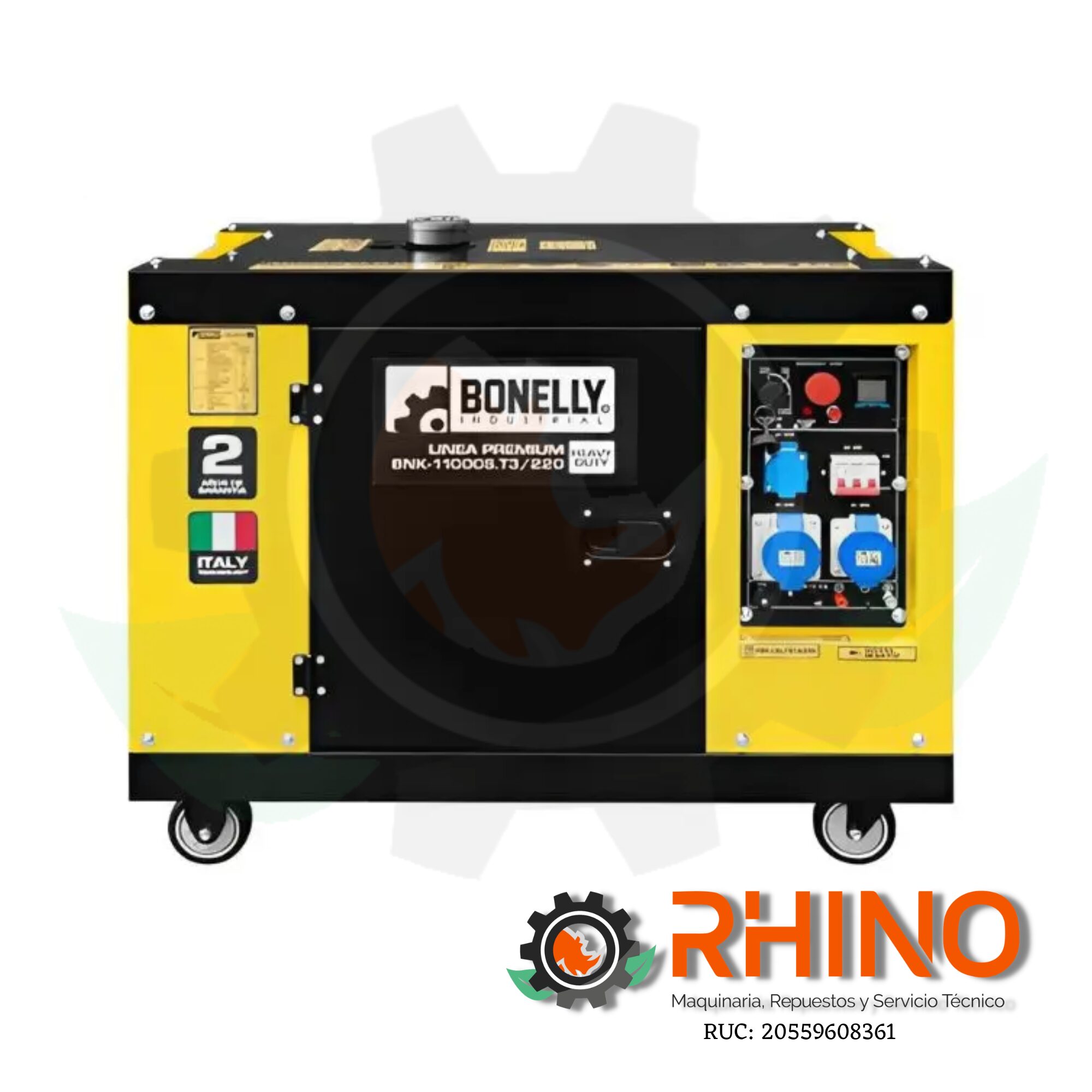 GENERADOR DIESEL SILENCIOSO TRIFÁSICO 220V 8KW BONELLY 11000S.T3/220