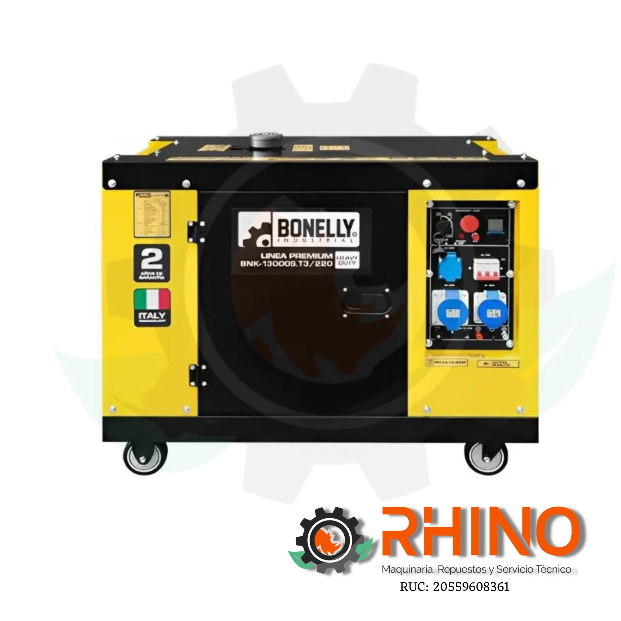 GENERADOR DIESEL SILENCIOSO TRIFÁSICO 220V 9KW BONELLY 13000S.T3/220