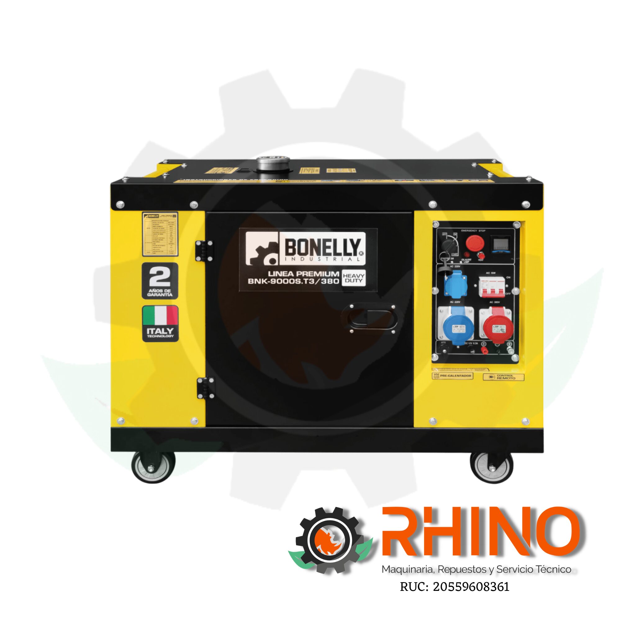 GENERADOR DIESEL SILENCIOSO TRIFÁSICO 9KW BONELLY BNK- 9000S.T3/380