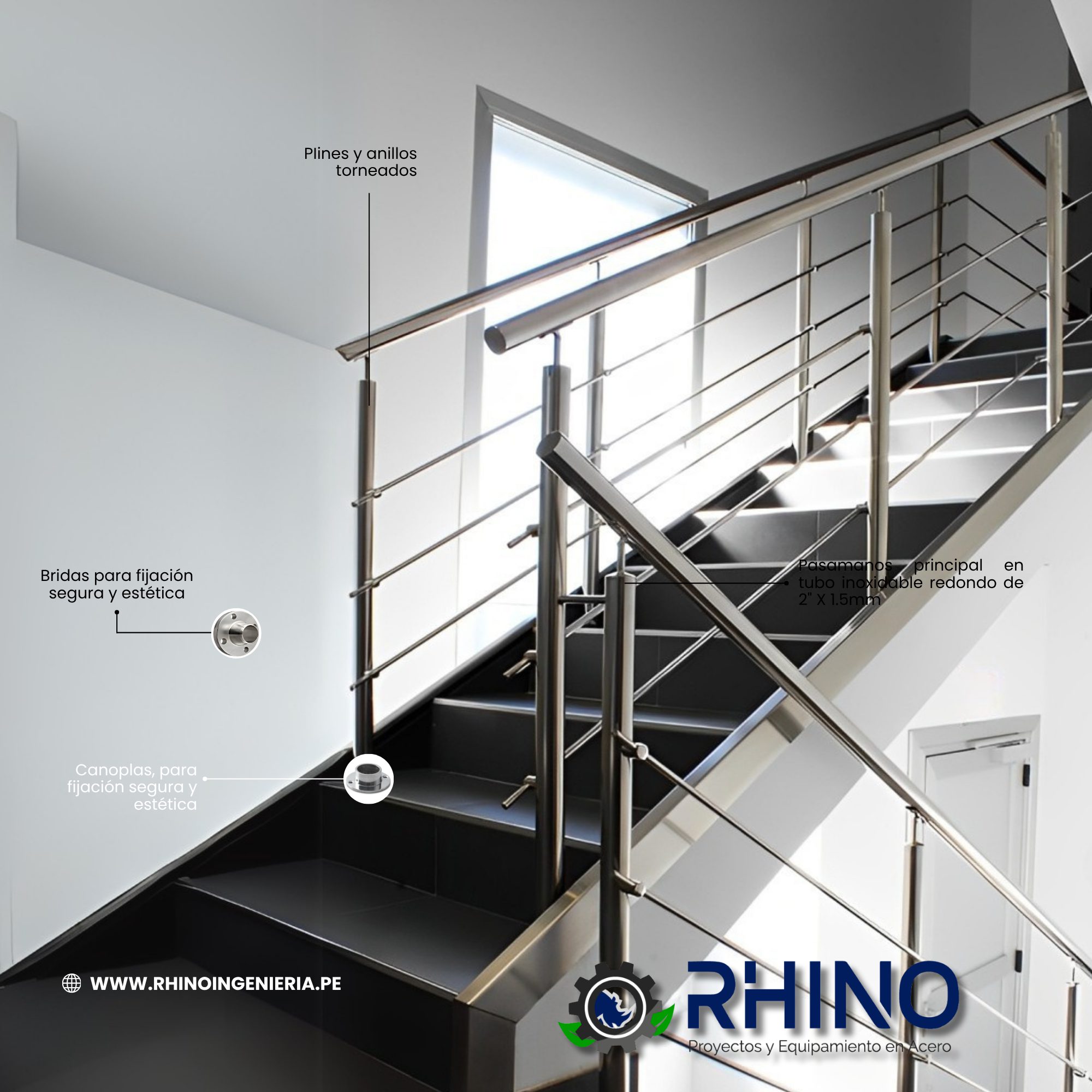 BARANDA DE ESCALERAS CON CORTE