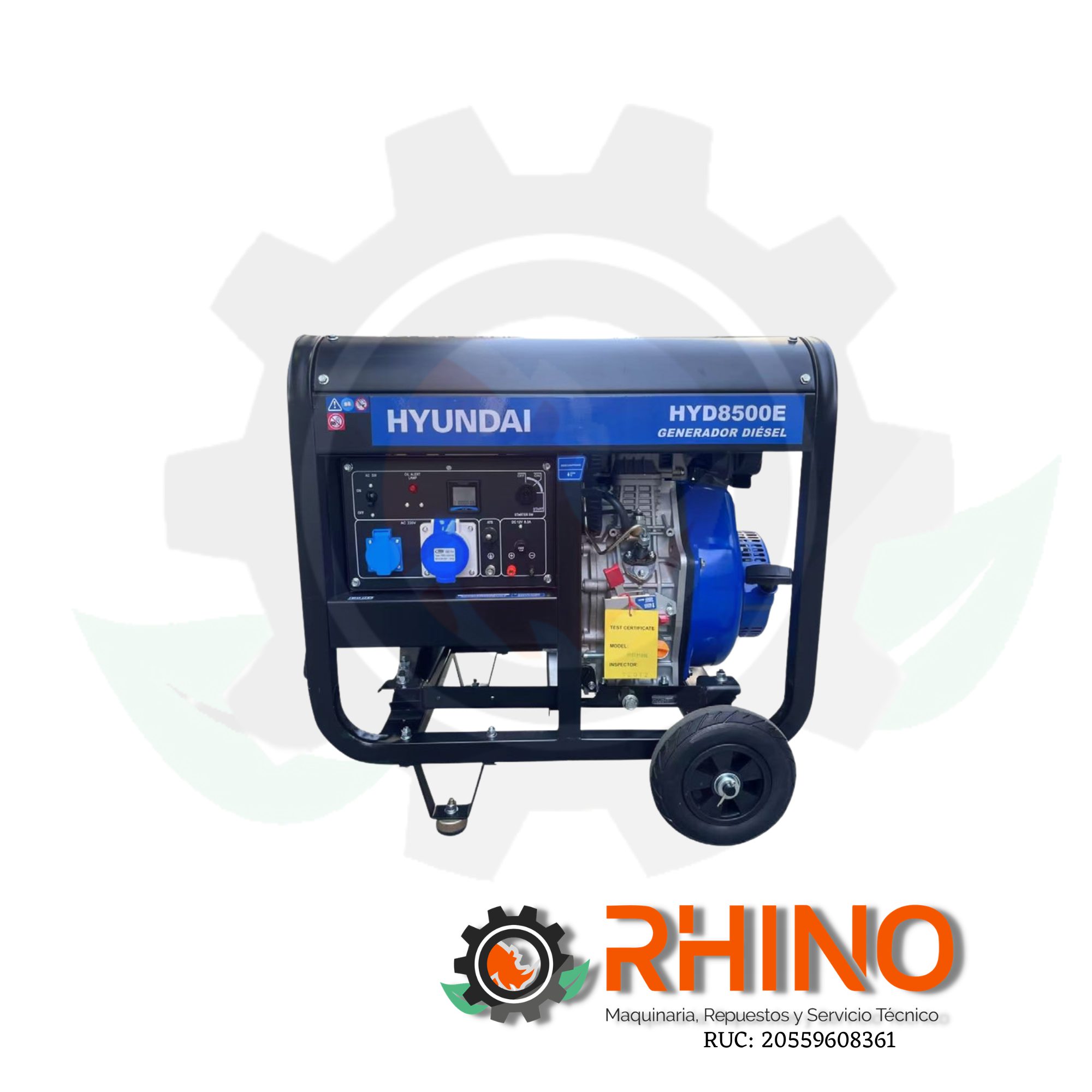 GENERADOR PETROLERO 220V 6.5 KVA HYUNDAI T2.HYD8500E