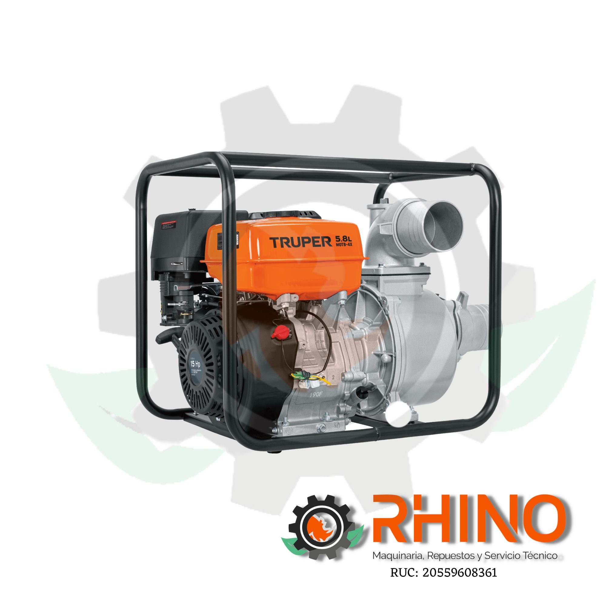 MOTOBOMBA AUTOCEBANTE 4" x 4" A GASOLINA 15HP TRUPER MOTB-4X 102405